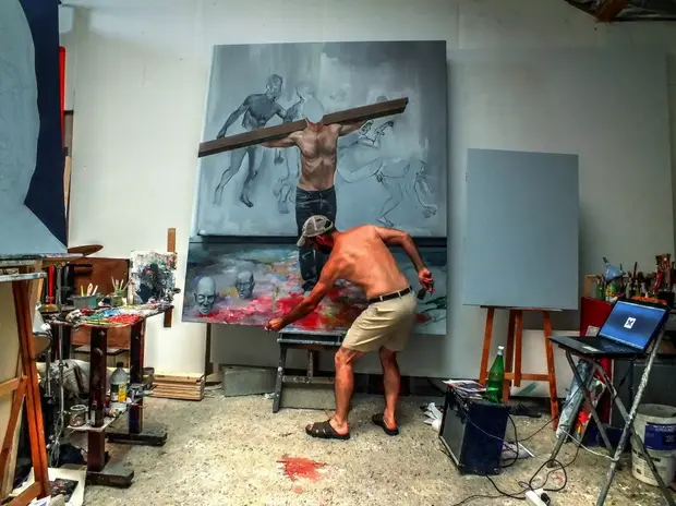 Artists in the studio